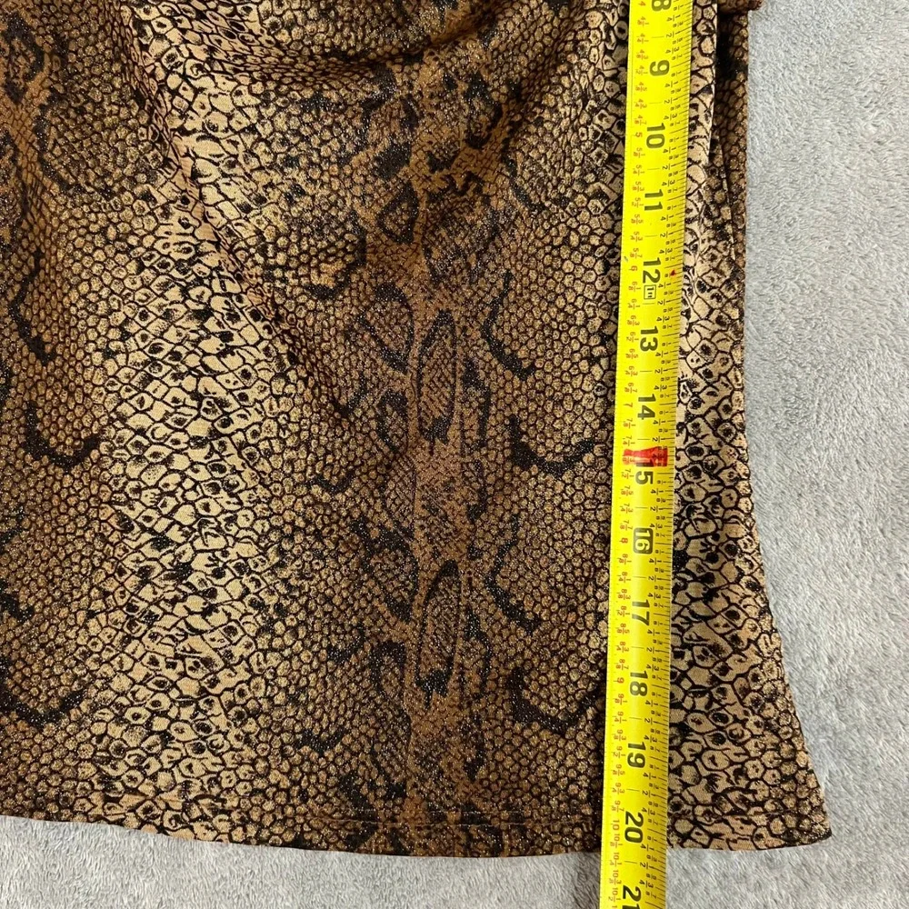 Vintage Y2K Forever 21 Top Womens S/M Cowl Neck Snake Print Flutter Sleeve